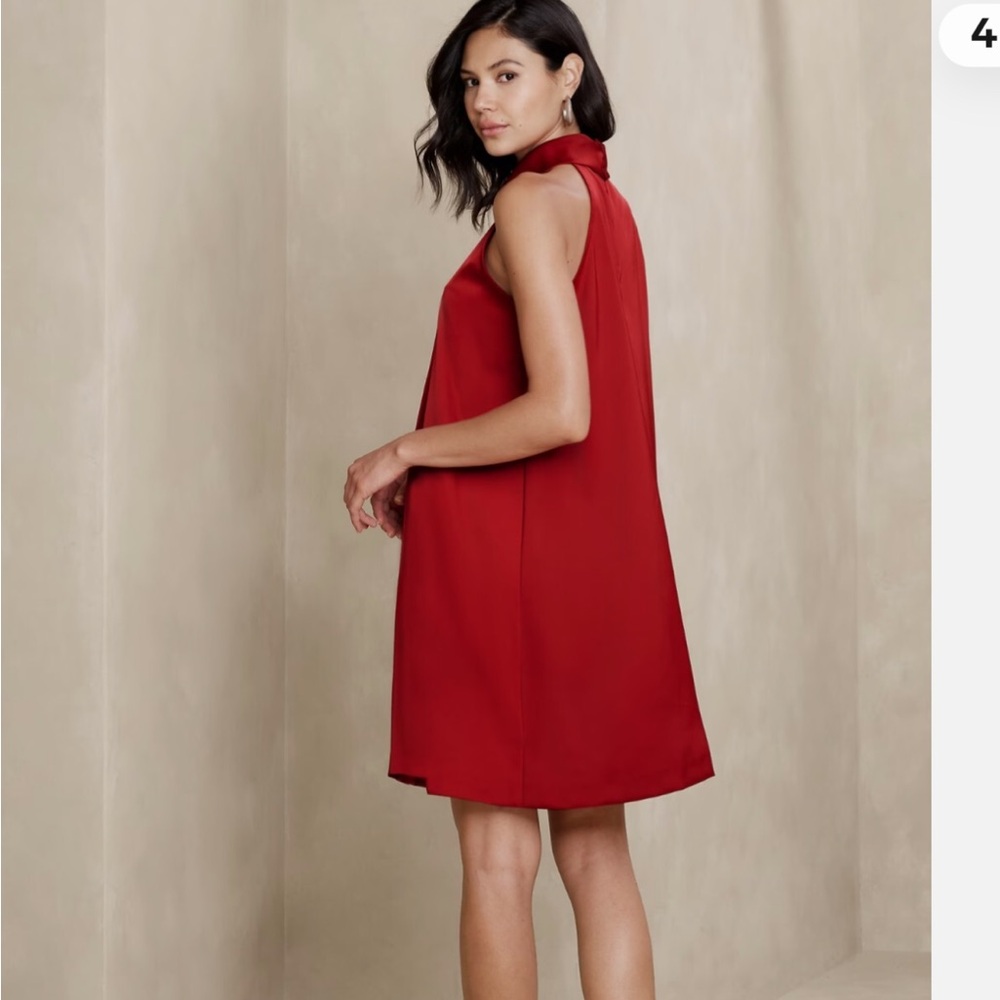 Banana Republic Red Satin Mini Dress - Picture 2 of 5